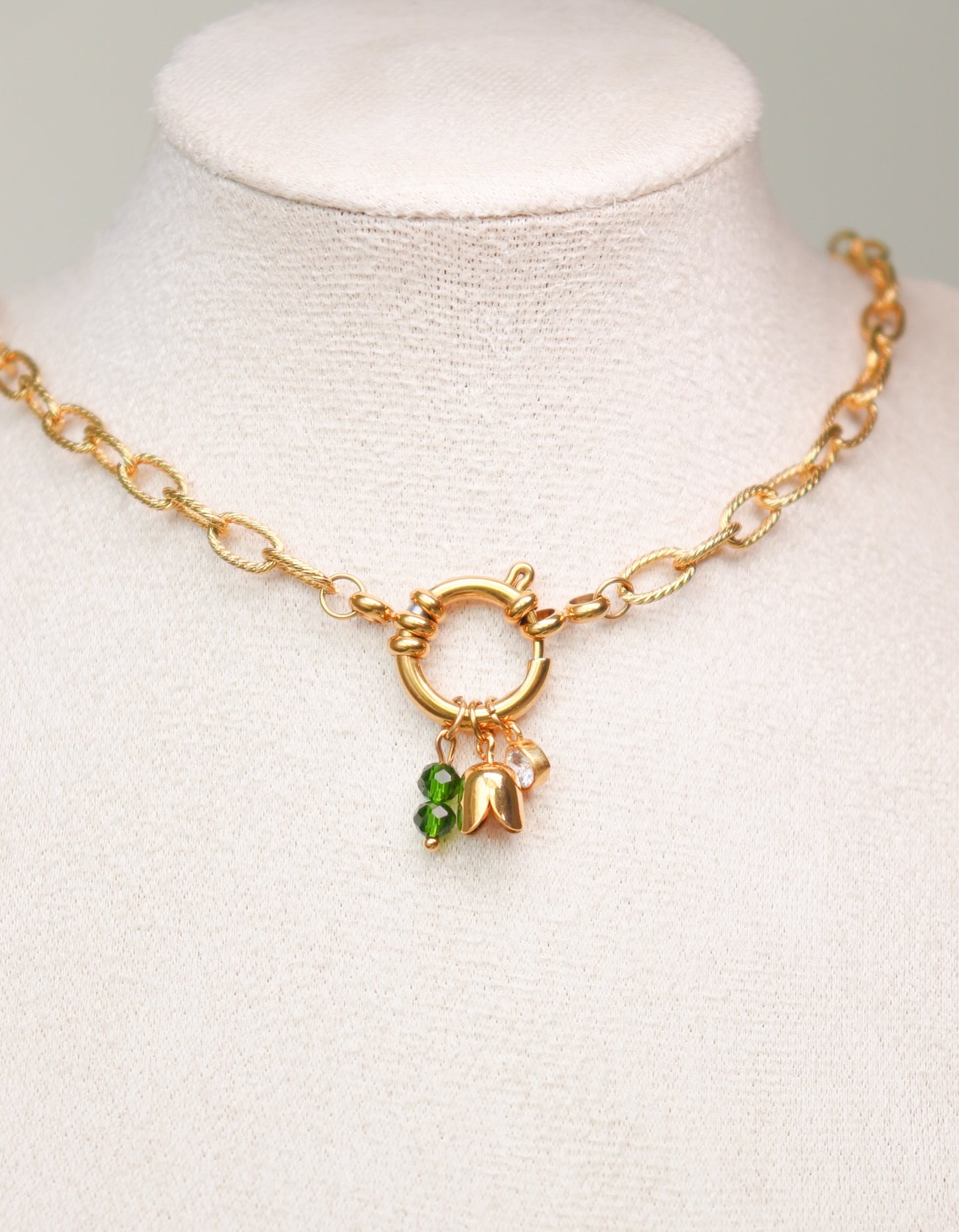 Collier breloques April / Vert