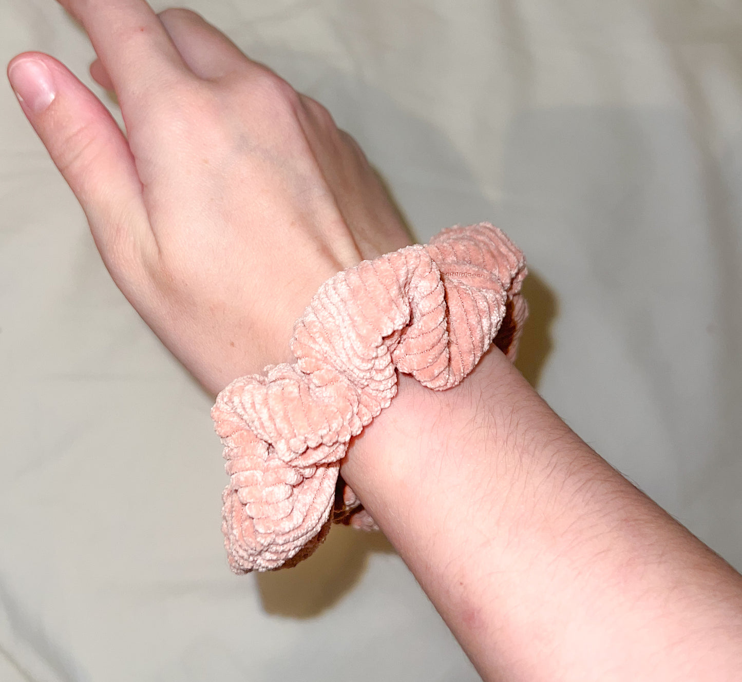 Chouchou / Rose poudré côtelé