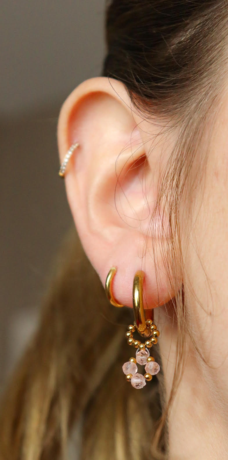 Boucles d'oreilles Royale / rose clair