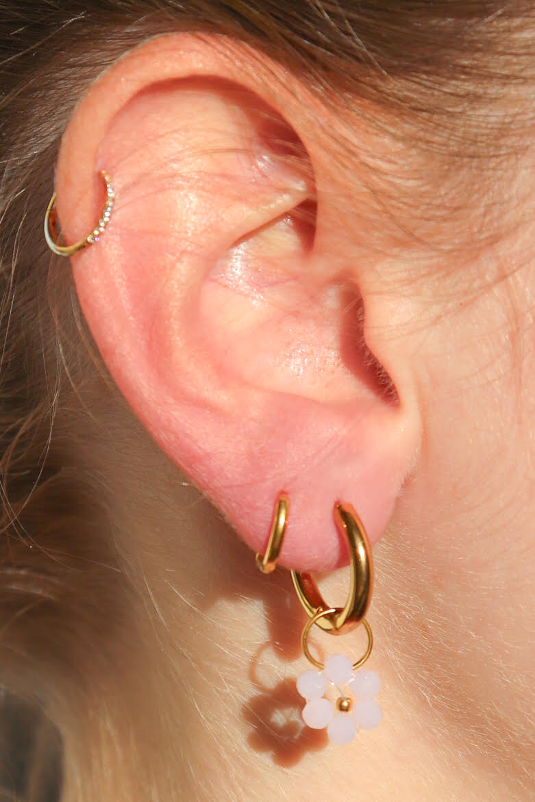 Boucles d'oreilles Fleur de Perle Petite / rose pâle