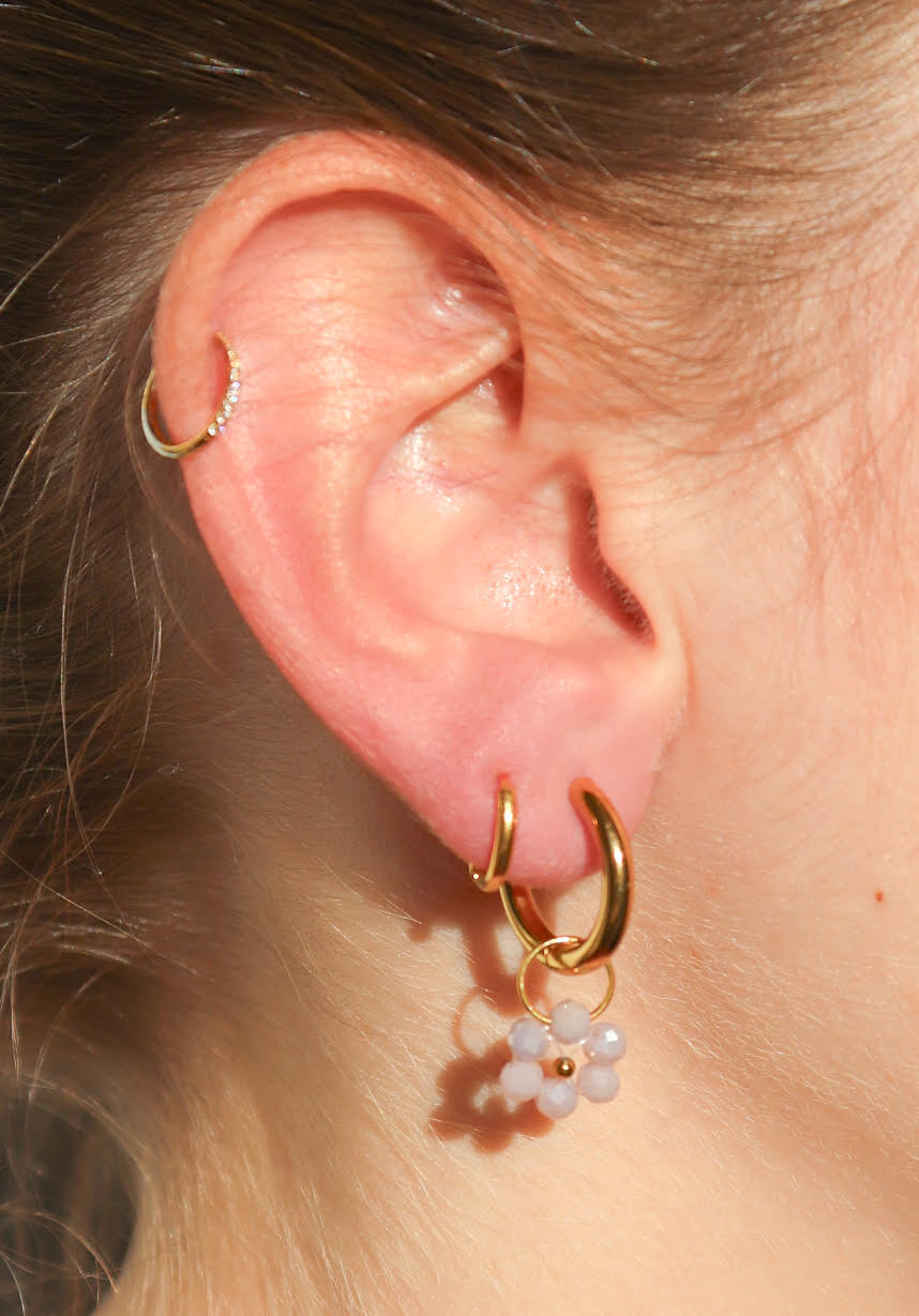 Boucles d'oreilles Fleur de Perle / lila