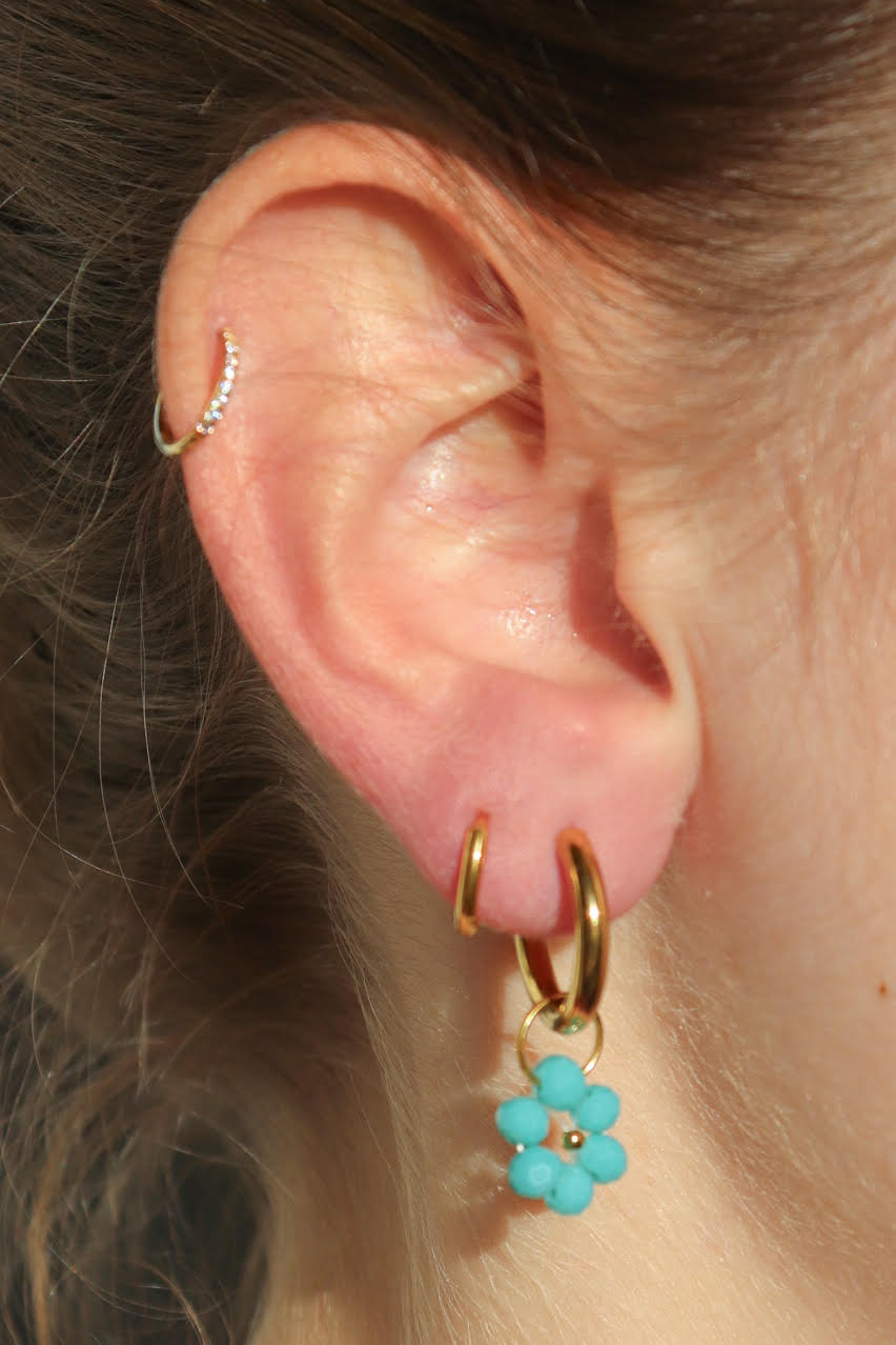 Boucles d'oreilles Fleur de Perle / turquoise