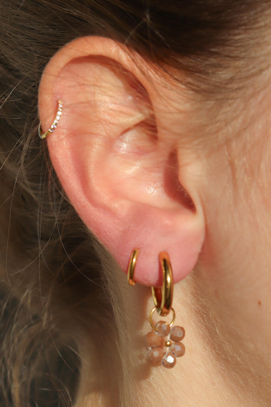 Boucles d'oreilles Fleur de Perle / noisette