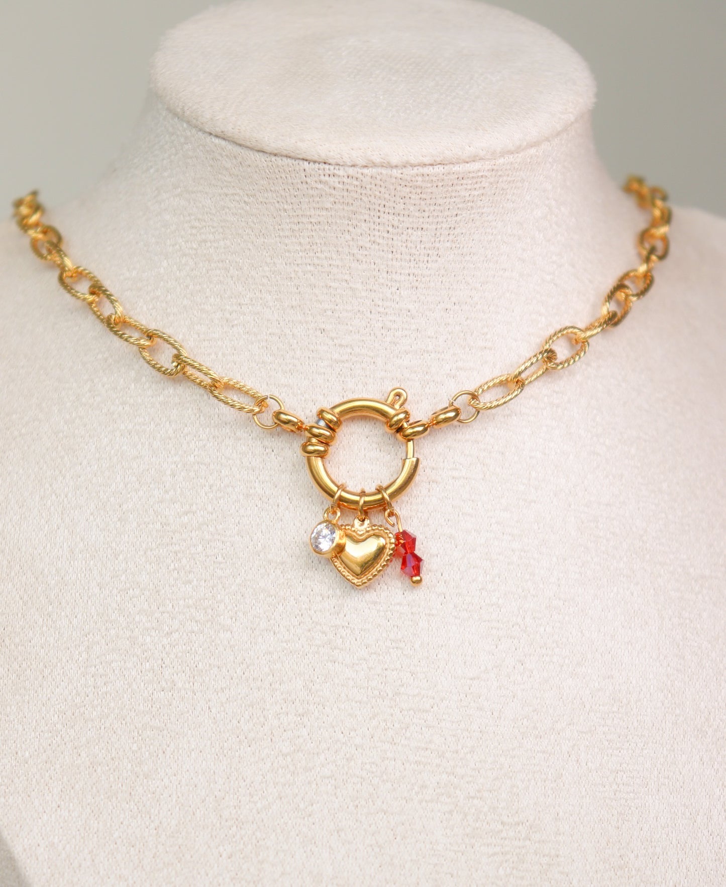 Collier breloques April / Rouge
