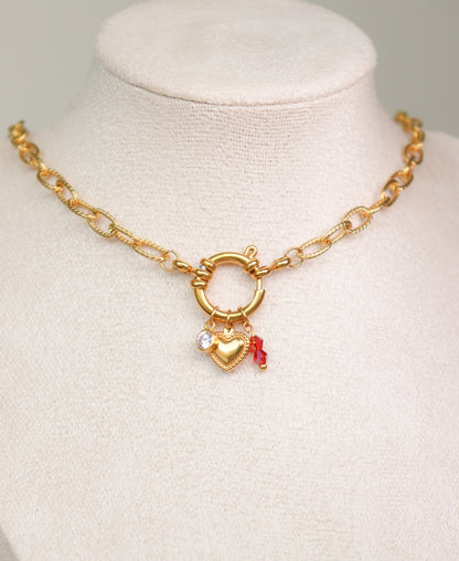 Collier breloques April / Rouge