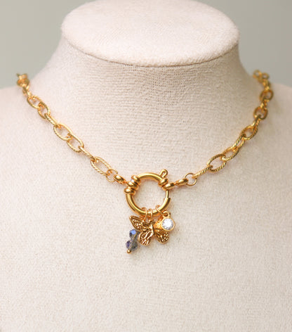 Collier breloques April / Bleu