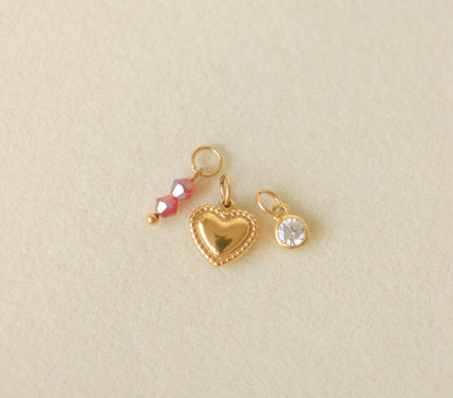 Collier breloques April / Rouge