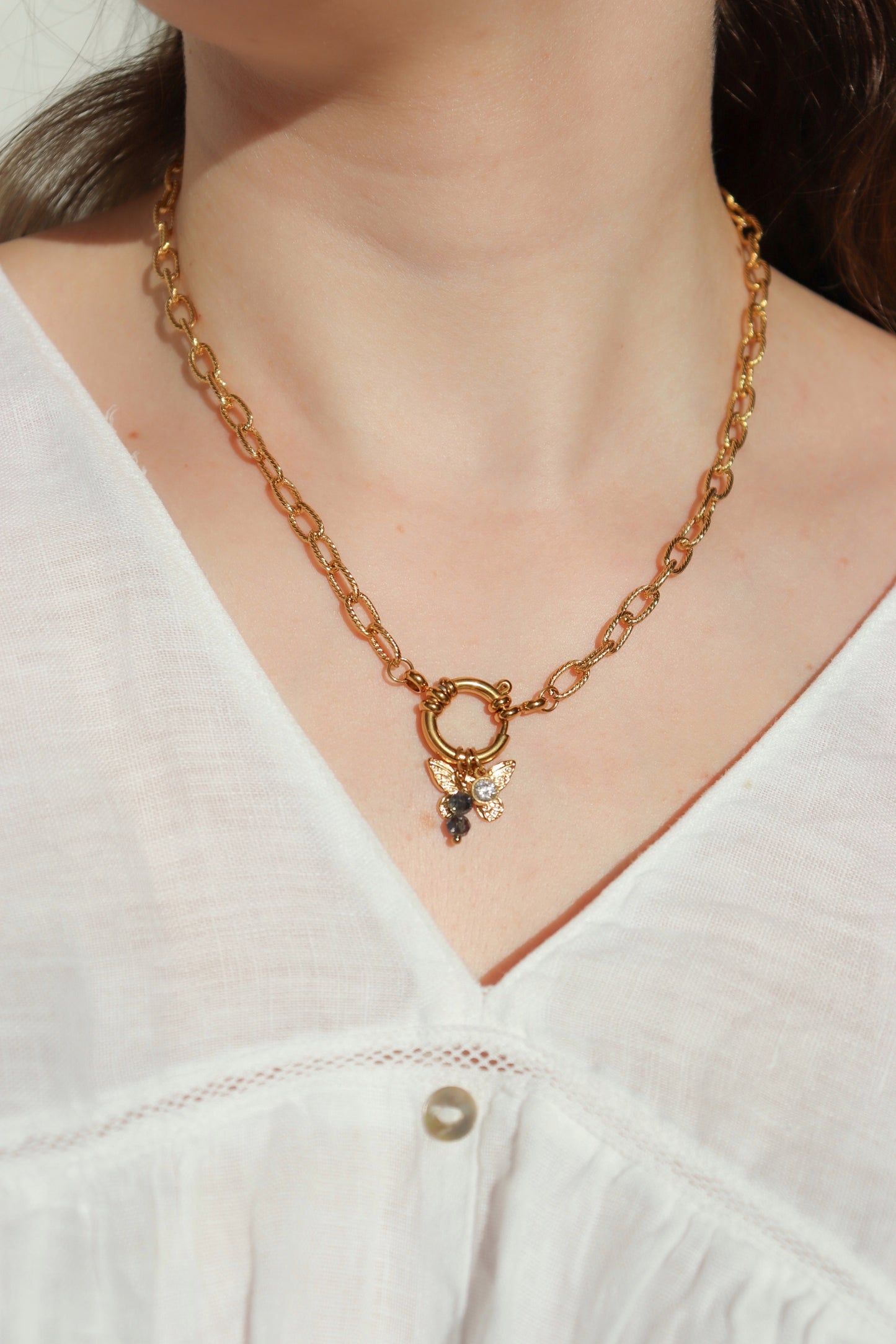 Collier breloques April / Bleu