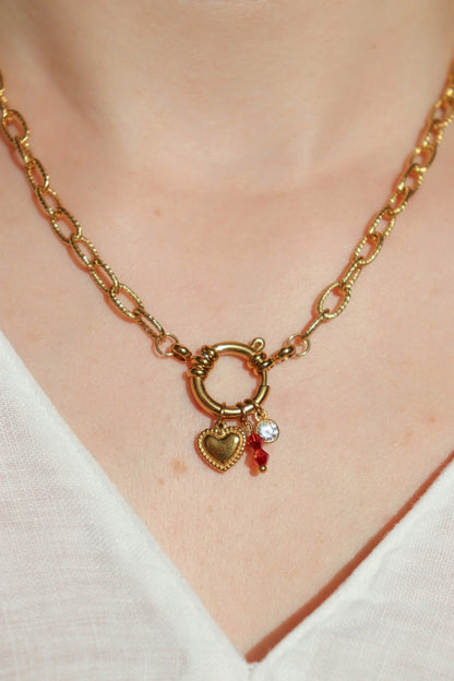 Collier breloques April / Rouge