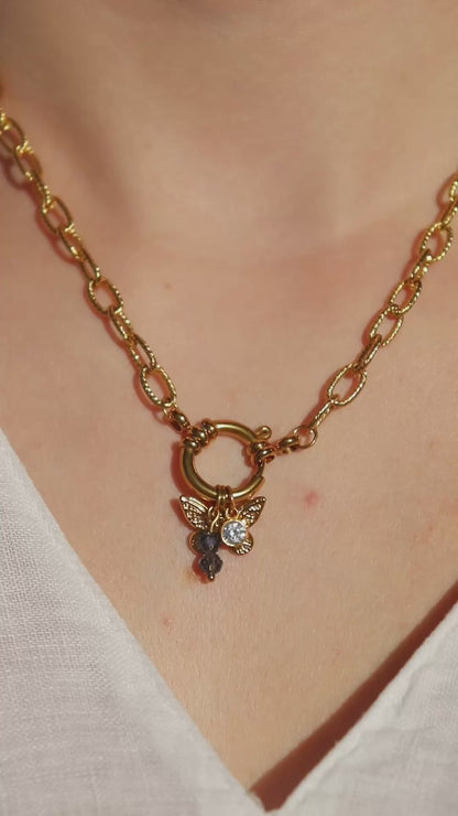 Collier breloques April / Bleu