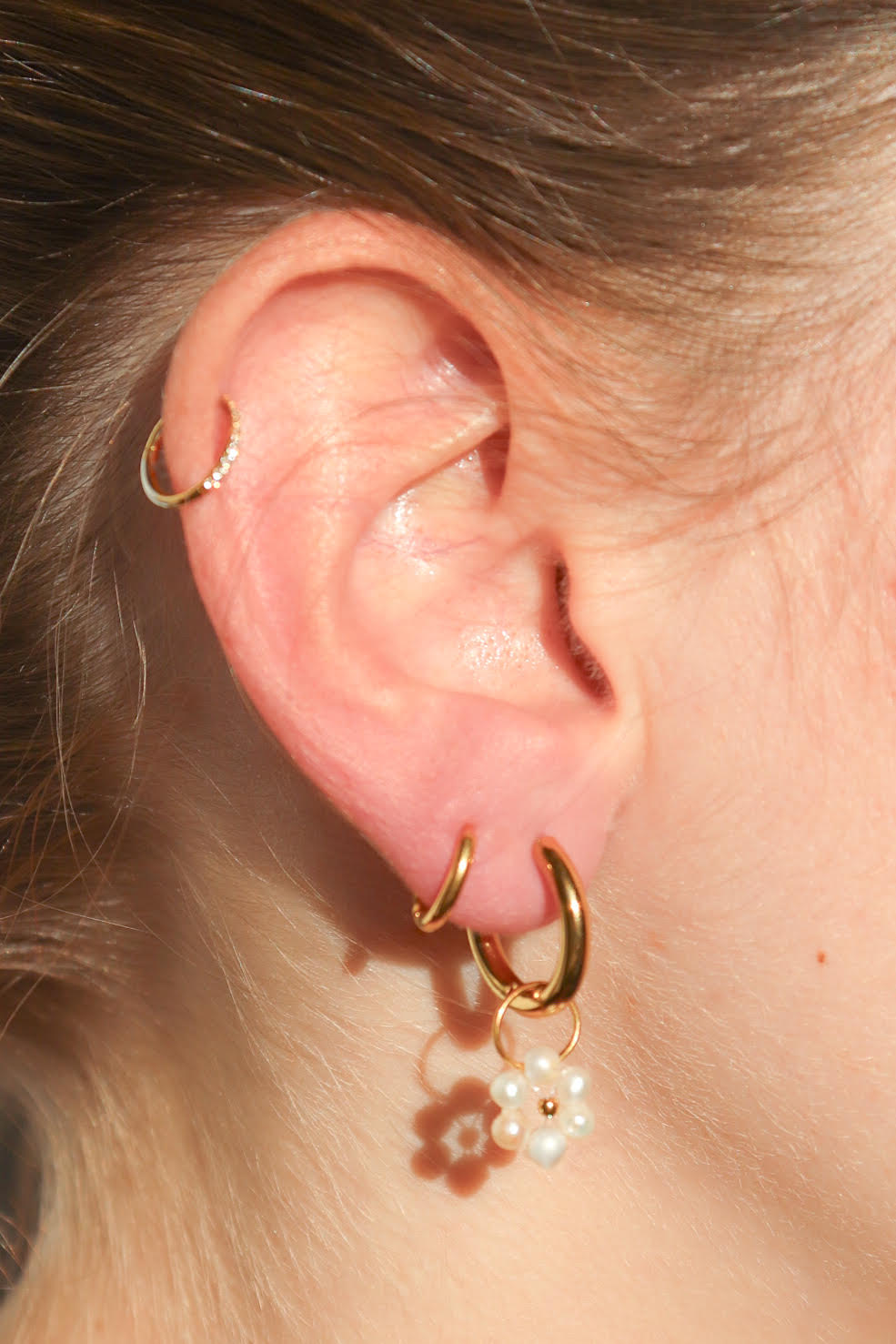 Boucles d'oreilles Fleur de Perle Petite / perle nacrées