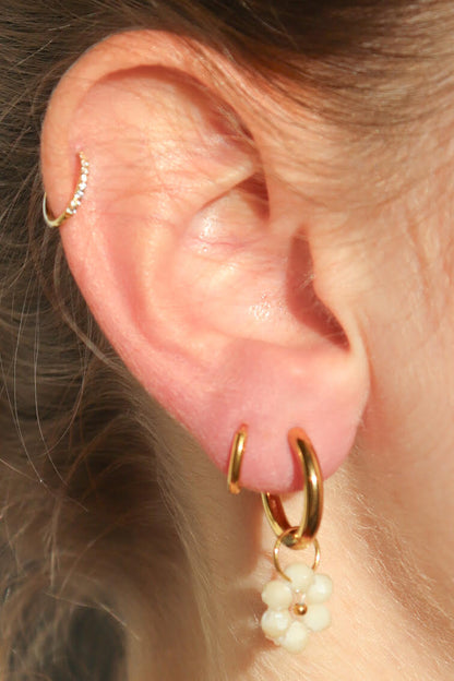 Boucles d'oreilles Fleur de Perle / crème