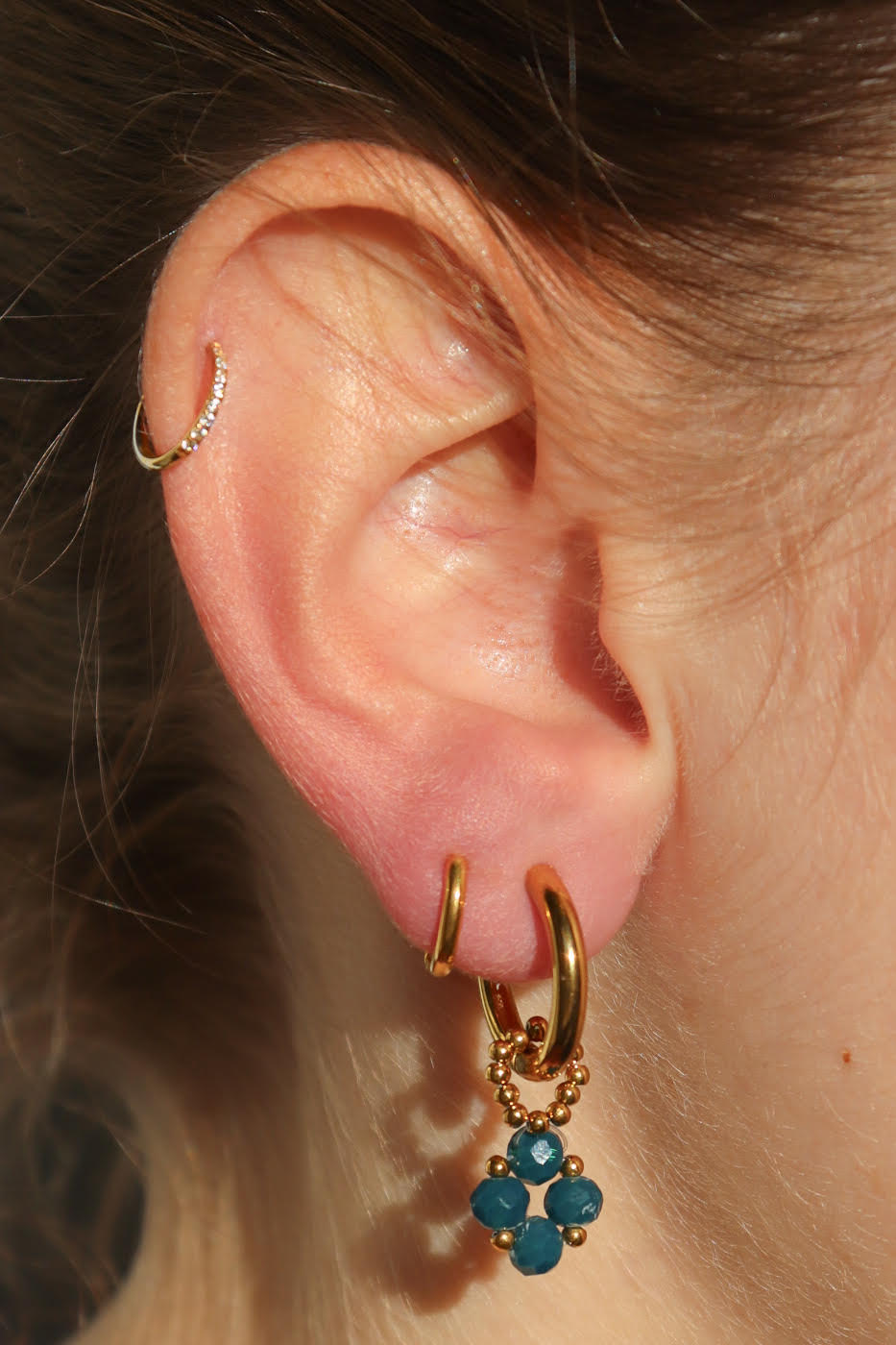 Boucles d'oreilles Royale / bleu marine
