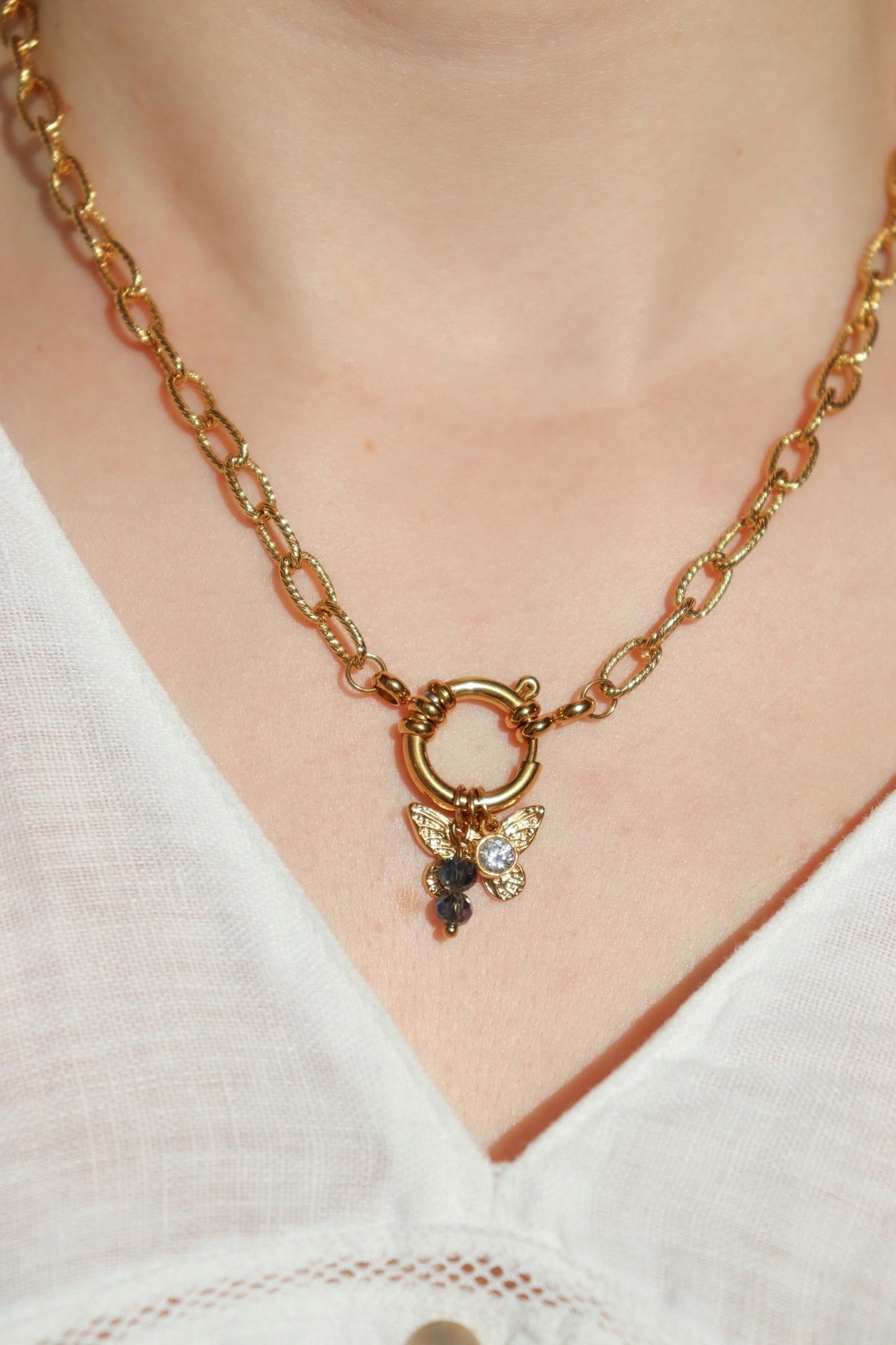 Collier breloques April / Bleu