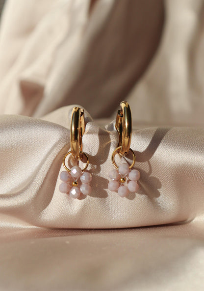 Boucles d'oreilles Fleur de Perle / lila